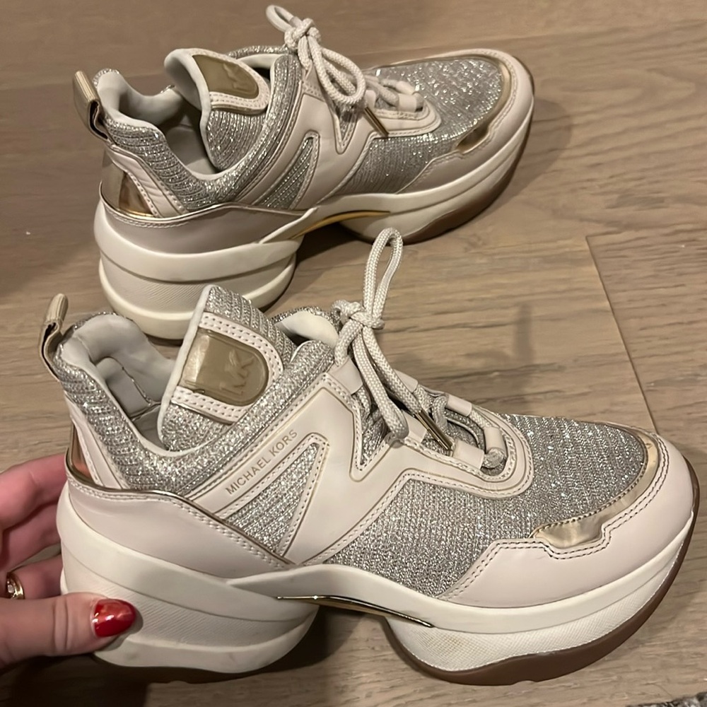 Michael Kors sneakers! Gold and beautiful!